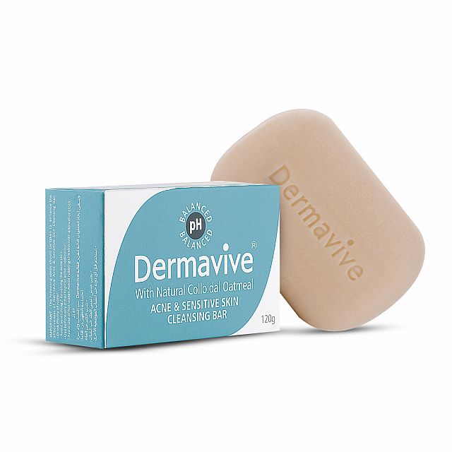 Dermavive acne and sensitive skin cleansing bar 120g
